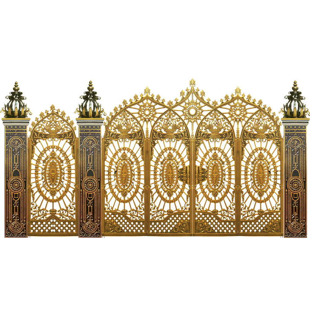 Thiết kế cổng nhôm đúc hoa lá tây cảm hứng cung điện